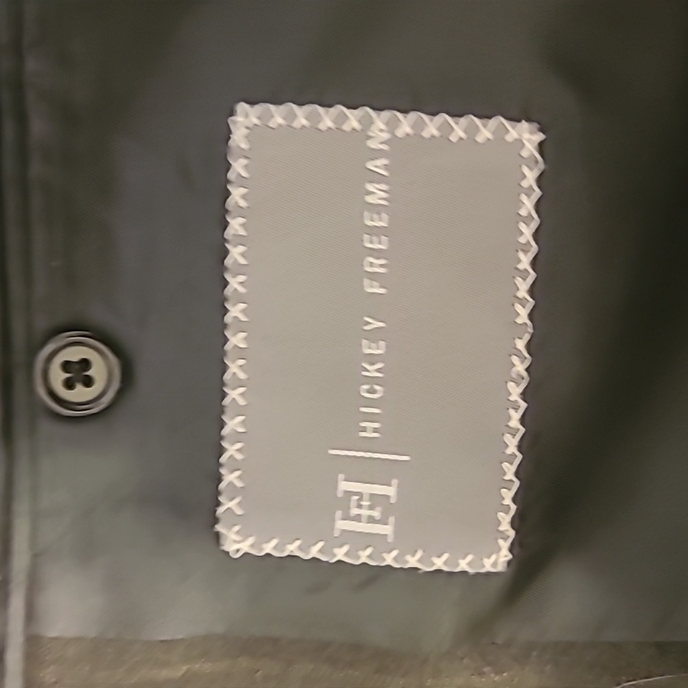 Hickey Freeman 43L 36x32 Charcoal Striped 3-Button Suit - Picture 3 of 10
